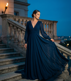 Vestido azul profundo