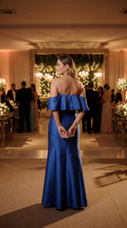 Vestido Longo Liso Com Fenda